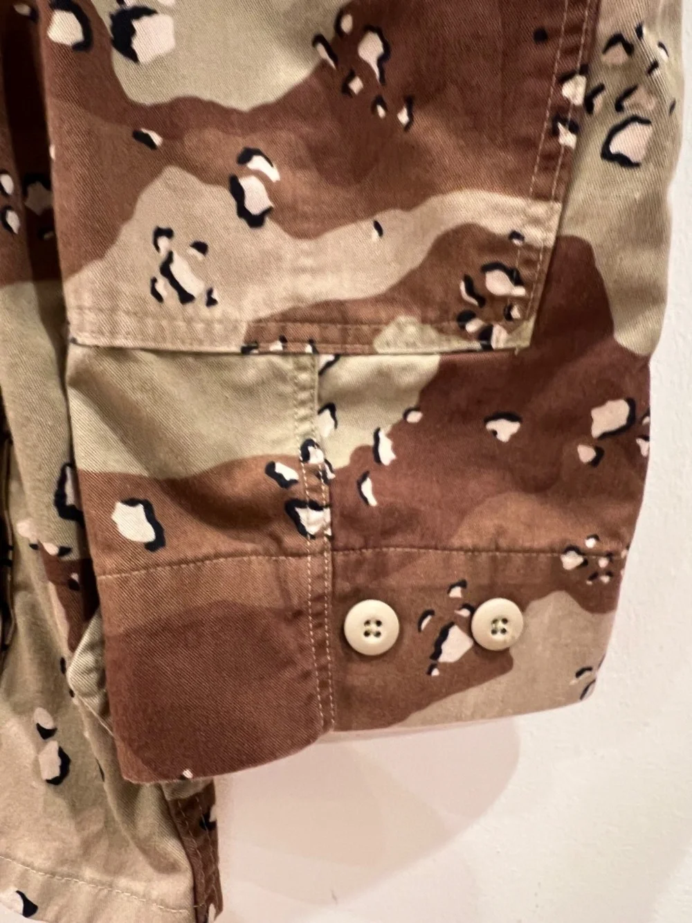 Vintage 90s Military Jacket Mens Large Chocolate Chip Gulf War Clean No Patches